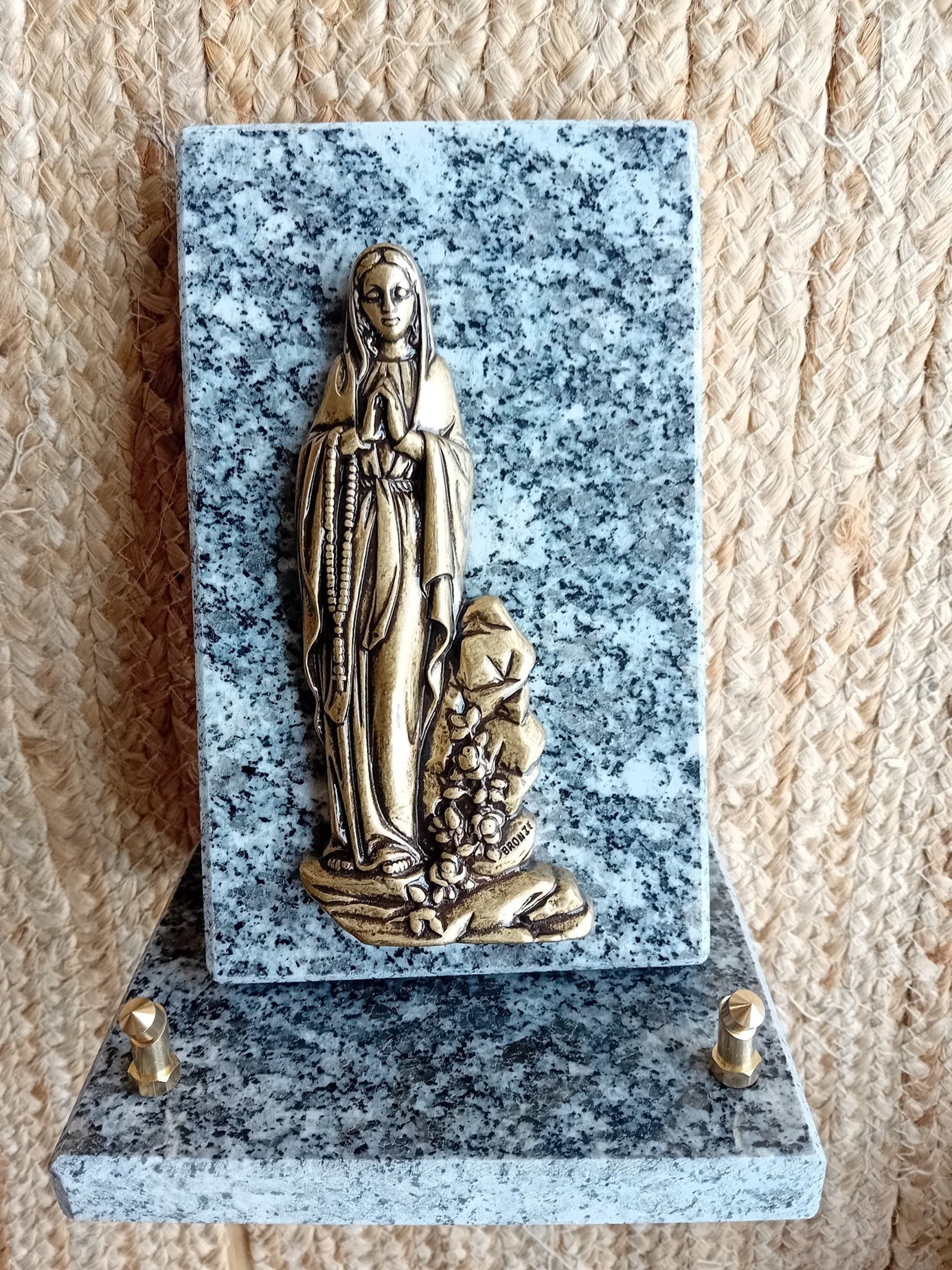 Plaque Vierge en bronze