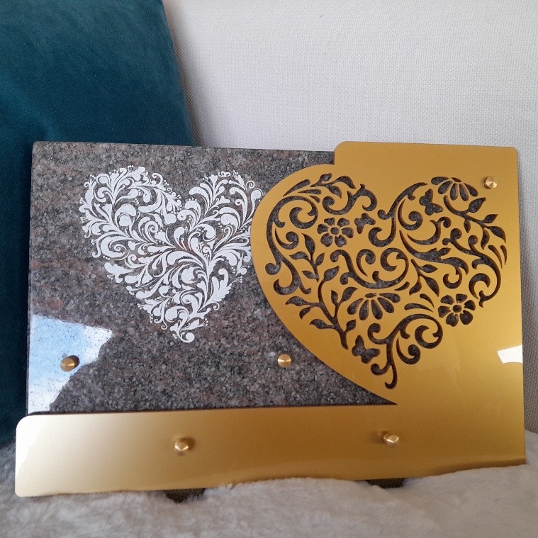 Plaque cœur souvenir éternel
