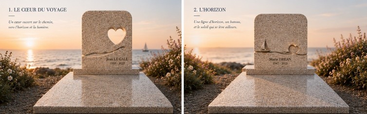 Monument d’inhumation en granito marin Made in Bretagne