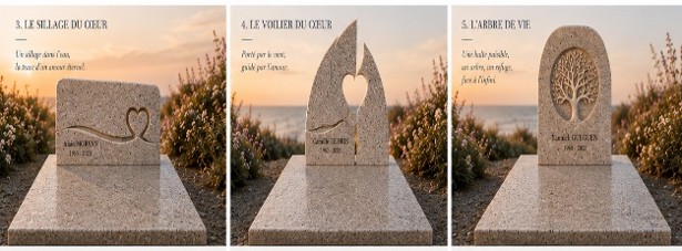 Détail monument en granito marin biosourcé