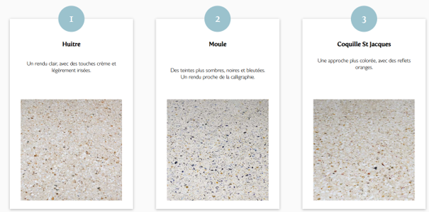 Choix de coquillages et finitions pour monument funéraire