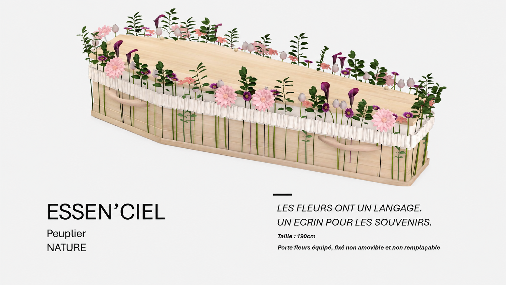 Cercueil bande florale