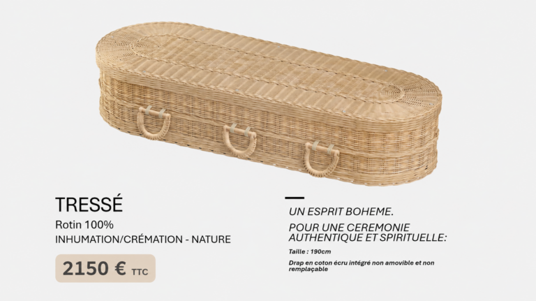 Cercueil écologique en rotin – Pompes Funèbres L'Autre Rive Chambray-lès-Tours
